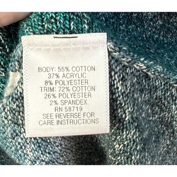 Studio Works Womens Blue/Green Layered Collar Sweater 3X Casual Preppy - Picture 10 of 11